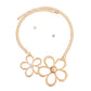 Gold Metal Flower Collar Set