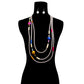 Long Gray Layered Rubber Necklace Set