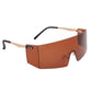 Brown Rimless Square Visor Sunglasses