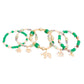 Green Beaded Elephant Charm 5 Bracelets