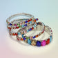 Tennis Bracelets Multicolor Crystal Silver Set