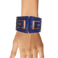 ZPB Sorority Marbled Blue Art Deco Cuff Bracelet