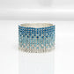 Bangle Blue Ombre Rhinestone 12 Row Bracelet