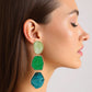 Dangle Glittery Galaxy Green Organic Earrings