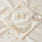 Bib Wedding or Event Gold and Pearl Rigid Necklace