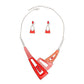 Collar Red Geometric Snake Chain Necklace Women