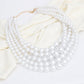 Pearl Necklace White 5 Strand Gold Necklace Set