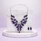 Bib Regal Tribal Purple Cracked Marquise Necklace