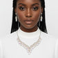 Collar Dramatic Silver Oval Aurbo Crystal Necklace