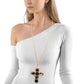 Pendant Camouflage Cross Long Gold Chain Necklace