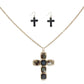 Pendant Camouflage Cross Long Gold Chain Necklace