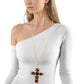 Pendant Leopard Cross Long Gold Chain Necklace