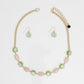 AKA Pink and Green Linked Gold Chain Necklace