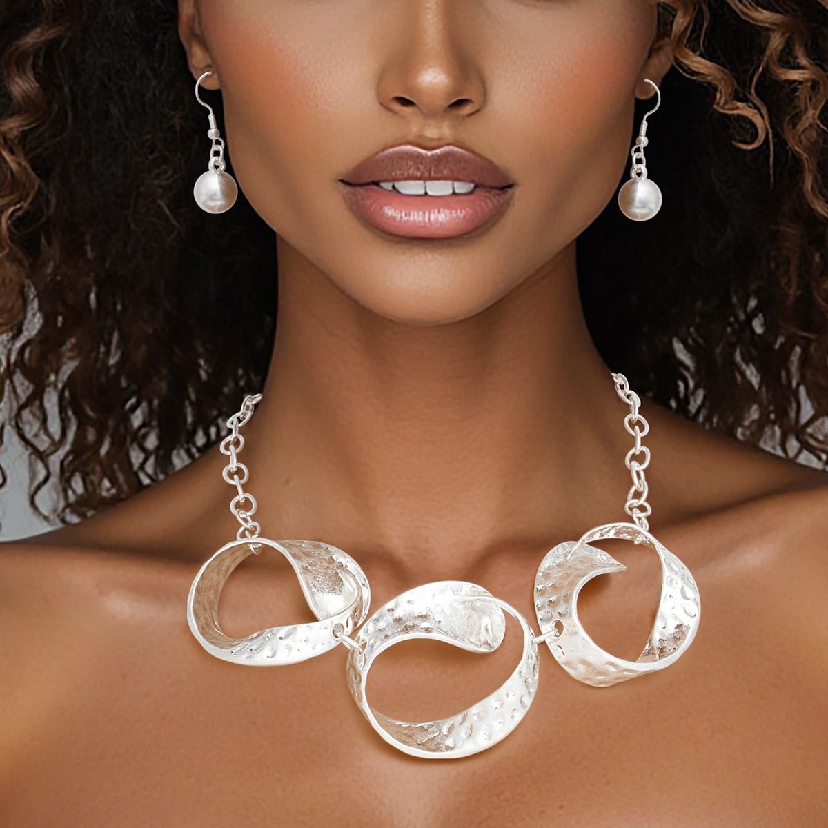 Chain Matte Silver Chunky Chain Modern Necklace