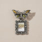 Brooch Antique Butterfly Square Picture Frame Pin