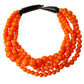Orange Bead Buffalo Horn Hook Necklace