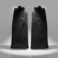 Black Woolen Cute Rabbit Touchscreen Winter Gloves