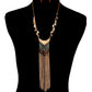 Brown Tassel Necklace Set