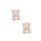 H Initial Rhinestone Studs