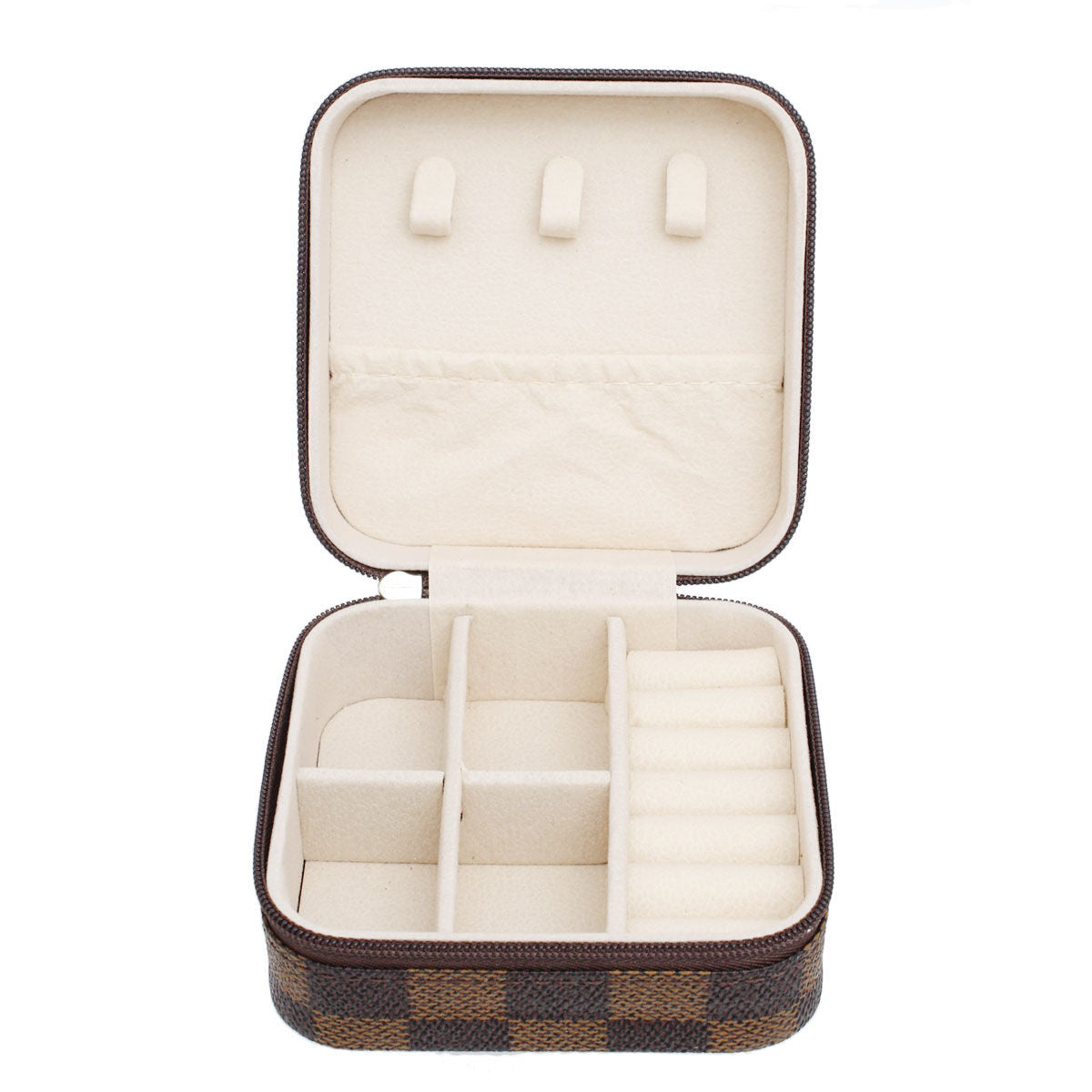 Brown Travel Square Jewelry Box Organizer Women