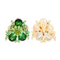 Clip On Green Flower Bloom Earrings for Women