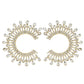 Stud Medium Gold C Shape Stone Earrings for Women