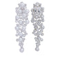 Clip On Silver Pearl Cluster Long Earrings Women