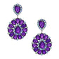 Clip On Brilliant Purple Teardrop Crystal Earrings