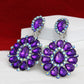 Clip On Brilliant Purple Teardrop Crystal Earrings