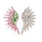 Clip On AKA Pink Green Wing Earrings for Women