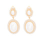 Clip On Gold Medium Pearl Halo Earrings for Women