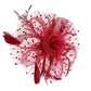 Burgundy Flower Feather Polka Dot Fascinator