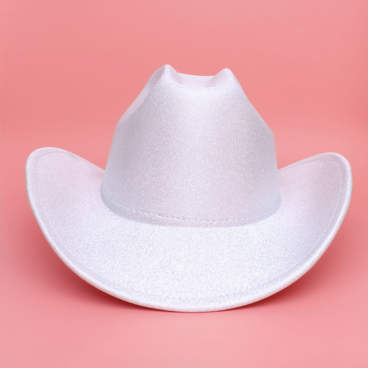 Cowboy Hat White Metallic Finish Fashion Hat