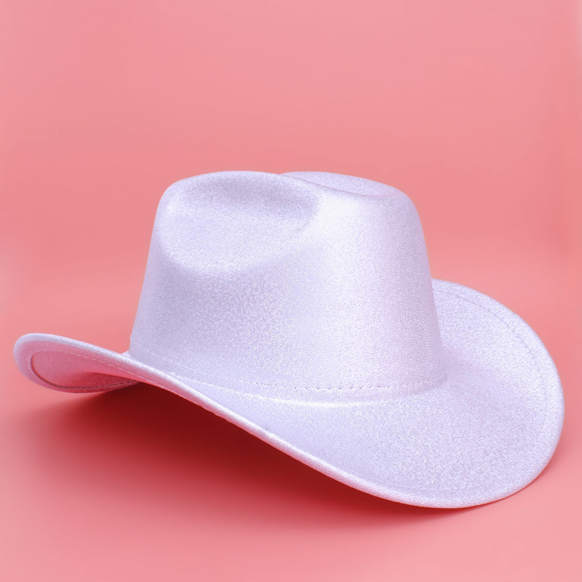 Cowboy Hat White Metallic Finish Fashion Hat