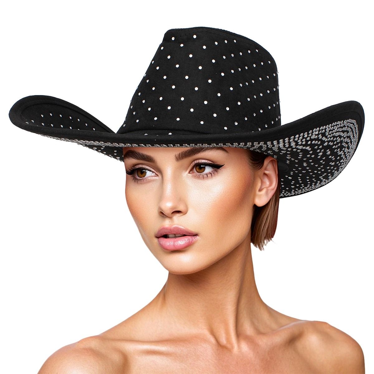 Cowboy Hat Black Rhinestone Cowgirl Fashion Hat