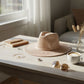 Cowboy Hat Pale Pink Sequin Embroidery Panama Hat