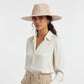 Cowboy Hat Pale Pink Sequin Embroidery Panama Hat