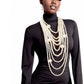 Long Layered Strand Cream Pearl Set