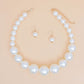 Cream Graduated Pearl Necklace Set
