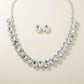 Silver Teardrop Crystals Gemstone Collar Necklace