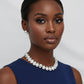 Silver Teardrop Crystals Gemstone Collar Necklace