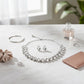 Silver Teardrop Crystals Gemstone Collar Necklace