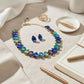 Ocean Teardrop Crystals Gemstone Collar Necklace