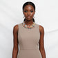 Multicolor Glass Bead Woven Collar Bib Necklace