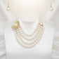 Cream Pearl Floral Detail 4 Layer Chunky Necklace