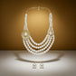 Cream Pearl Floral Detail 4 Layer Chunky Necklace
