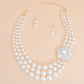 Pearl Necklace Cream Vintage Stone Set for Women