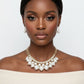 Clustered Cream Pearl Woven Cable Chain Necklace
