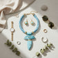 Turquoise Marbled Horn Pendant Multi Cord Necklace