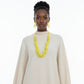 Long Yellow Wood Bead Earthy Energy Necklace
